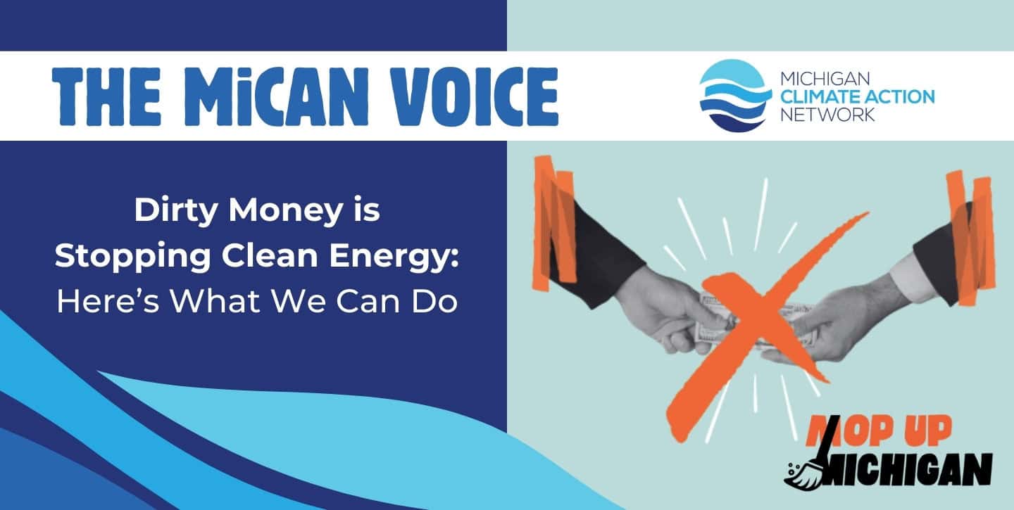 The Mican Voice logo with Michigan Climate Action Network branding.