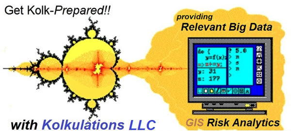 Kolkulations LLC logo for data analytics and GIS risk analysis services.