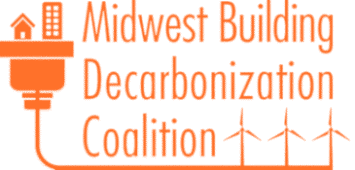 Midwest Building Decarbonization Coalition logo with wind turbines.