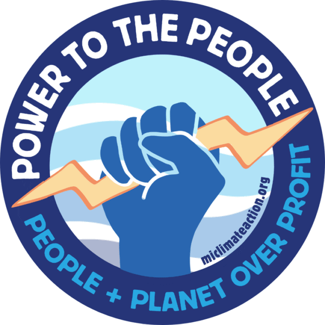 Power to the People climate action illustration emphasizing community power and environmental justice.