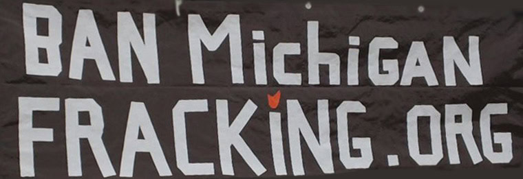 Ban Michigan Fracking.org logo.