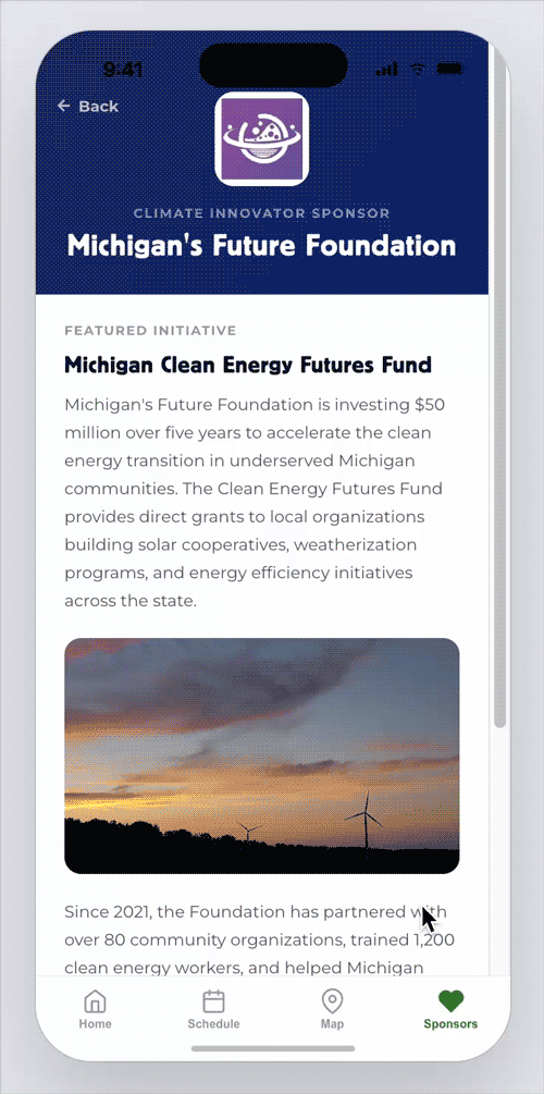Climate innovator sponsor demo
