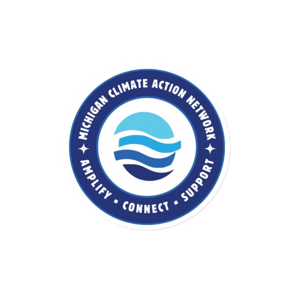 Michigan Climate Action Network logo with water waves and text.