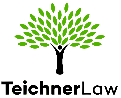 Logo of TeichnerLaw featuring a green leafy tree design.