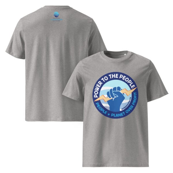 Power to the People T-shirt with logo and slogan.